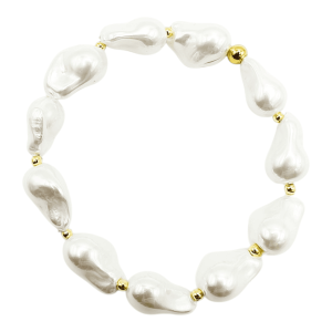 Pulsera elástica con perlas de Mallorca