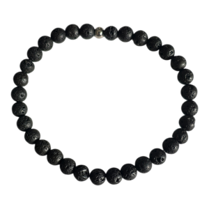 Pulsera elástica de cuentas lava volcánica